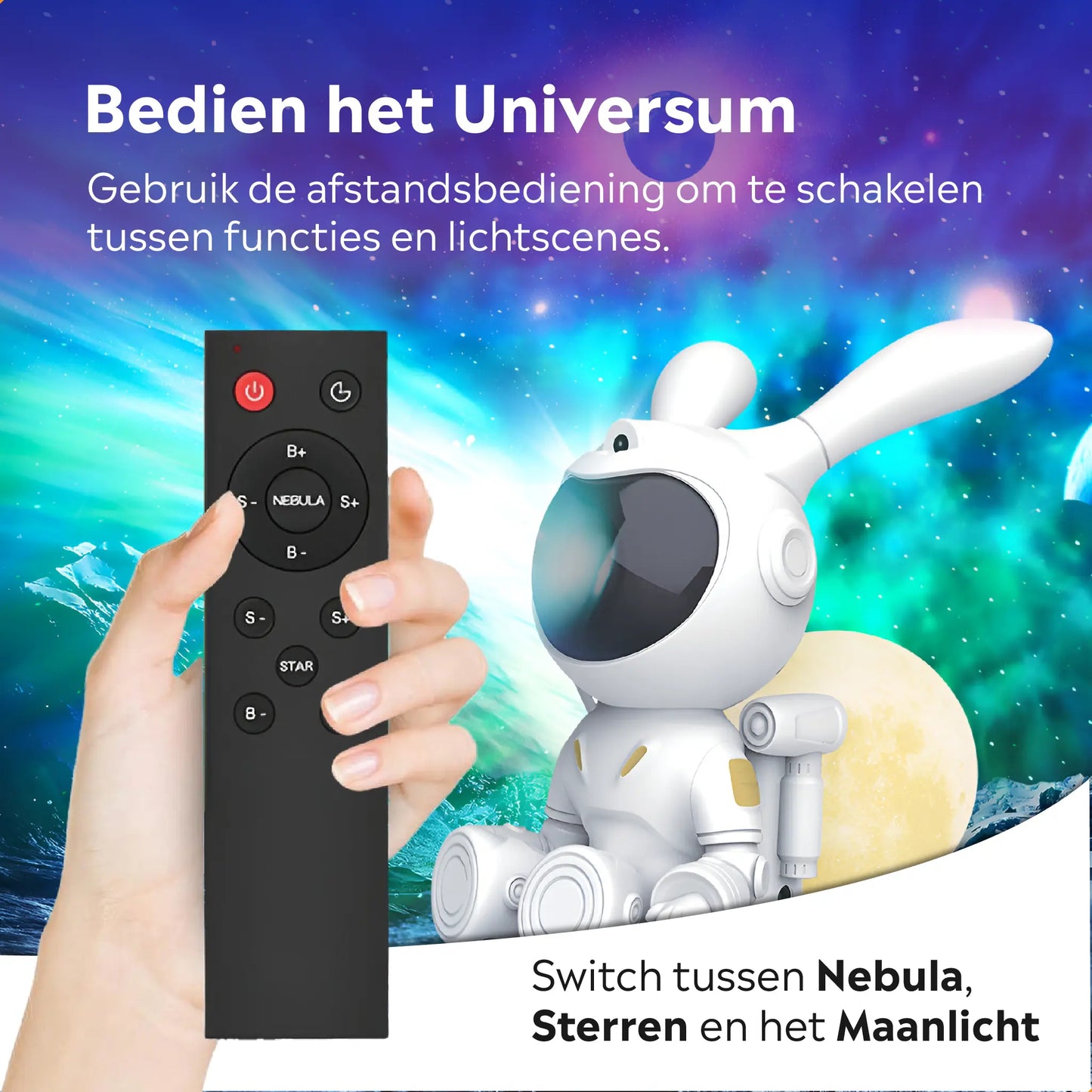 Beauve® Sterrenhemel Projector Moon Bunny voor Kinderen